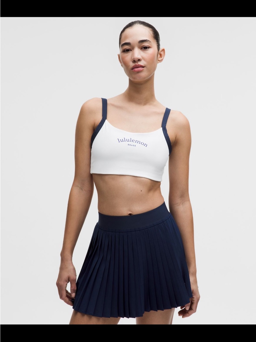 lululemon athletica White and Navy Sports Bra